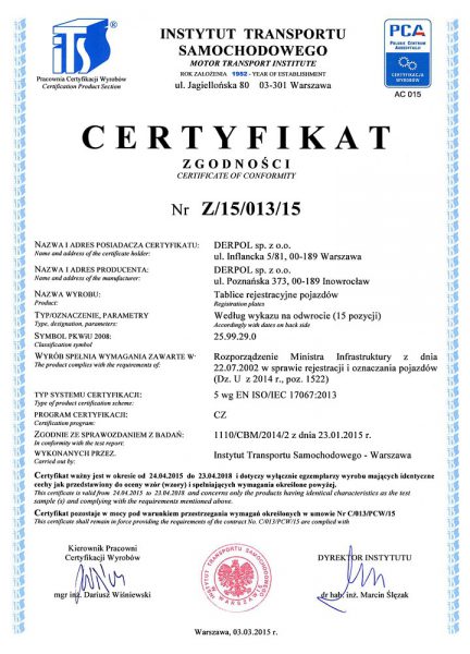 certyfikaty-Z15-013-15-DERPOL-NIKKA